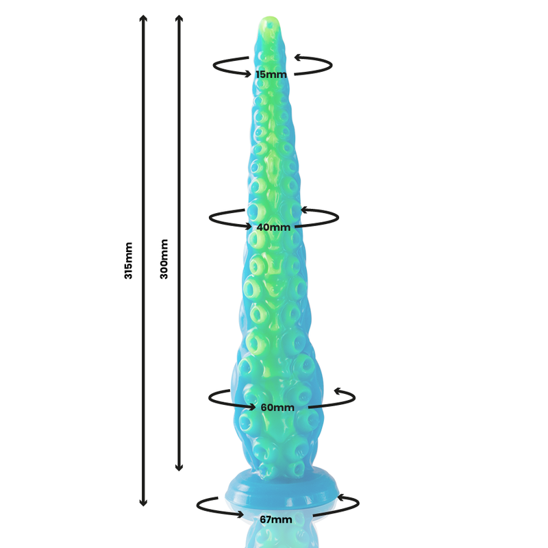 Epic-Scylla Dildo con tentacoli sottili fluorescenti, dimensioni · Dildo & Stimolatori (imaginea 6)