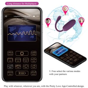 App Series-Casper Purple Uovo Vibratore Ricaricabile, Viola-Silicone — PRETTY LOVE · Vibratori (imaginea 4)