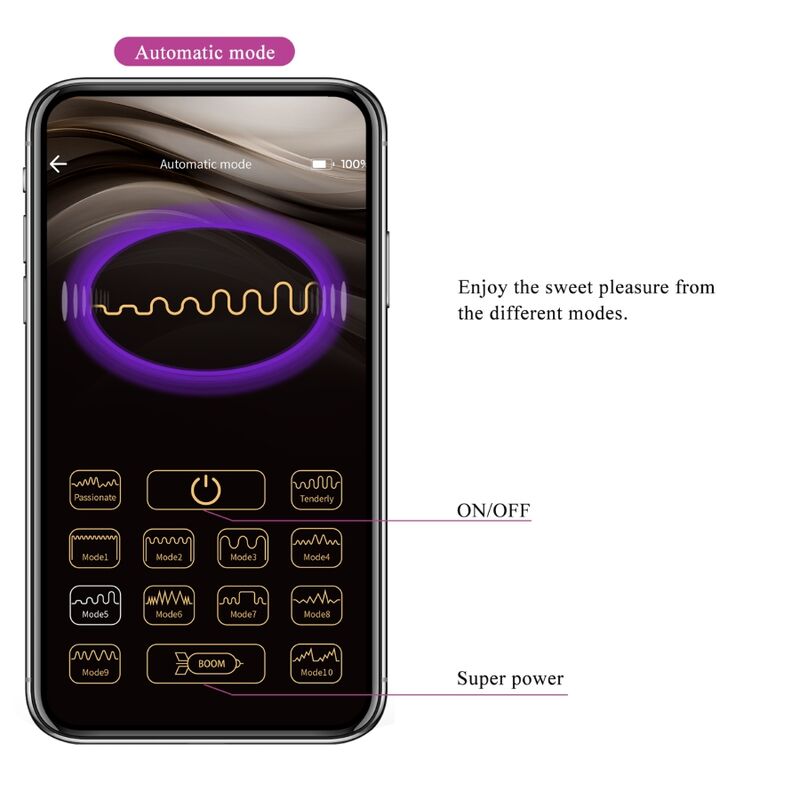 App Series-Casper Purple Uovo Vibratore Ricaricabile, Viola-Silicone 3 App Series-Casper Purple Uovo Vibratore Ricaricabile, Viola-Silicone — PRETTY LOVE · Vibratori (imaginea 3)
