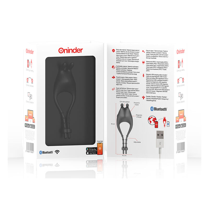 Oninder-Pampa Anello Vibratore Regolabile Ricaricabile con Stimolatore 6 Oninder-Pampa Anello Vibratore Regolabile Ricaricabile con Stimolatore · Anelli & Guaine per pene (immagine 6)