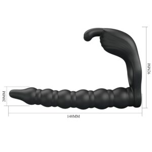 For Him-Blackney Anello per Pene con Vibratore Nero-Silicone, 7 — PRETTY LOVE · Accessori BDSM (imaginea 5)