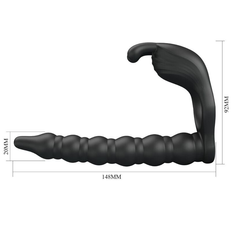 For Him-Blackney Anello per Pene con Vibratore Nero-Silicone, 7 — PRETTY LOVE · Accessori BDSM (imaginea 5)