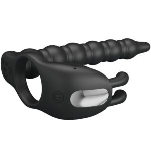 For Him-Blackney Anello per Pene con Vibratore Nero-Silicone, 7 — PRETTY LOVE · Accessori BDSM (imaginea 2)