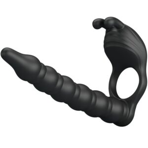 For Him-Blackney Anello per Pene con Vibratore Nero-Silicone, 7 — PRETTY LOVE · Accessori BDSM (imaginea 4)