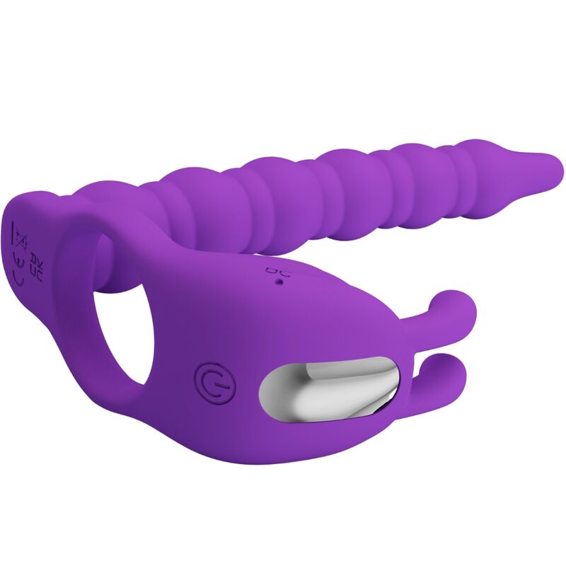For Him-Blackney Anello fallico con tappo vibrante Lilla-Silicone, 7 3 For Him-Blackney Anello fallico con tappo vibrante Lilla-Silicone, 7 — PRETTY LOVE · Accessori BDSM (imaginea 3)