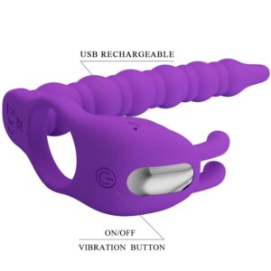 For Him-Blackney Anello fallico con tappo vibrante Lilla-Silicone, 7 11 For Him-Blackney Anello fallico con tappo vibrante Lilla-Silicone, 7 — PRETTY LOVE · Accessori BDSM (imaginea 5)