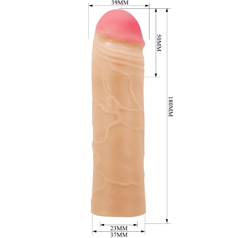For Him-Chane Guaina Estendibile per Pene, Colore Flesh-TPR 4 For Him-Chane Guaina Estendibile per Pene, Colore Flesh-TPR — PRETTY LOVE · Anelli & Guaine per pene (imaginea 4)