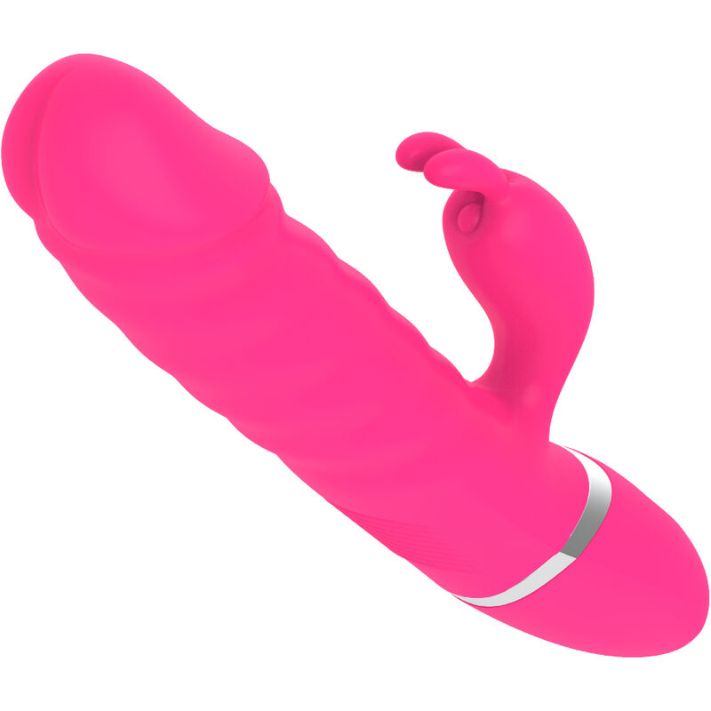 Armony-Nasty Fuchsia Rabbit Vibratore Dildo-Silicone, 12 velocità