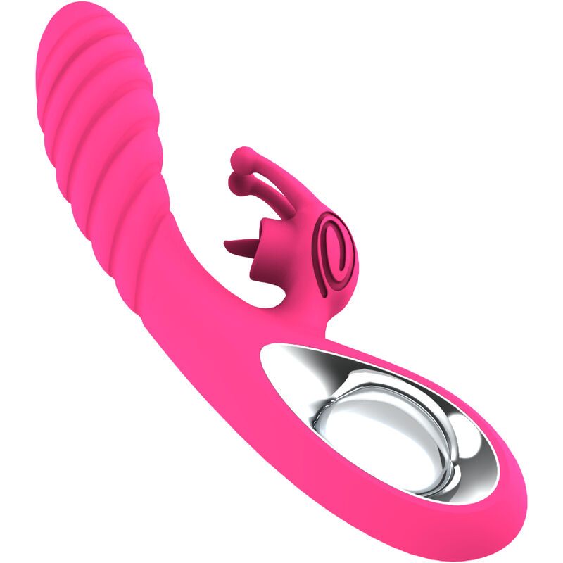 Armony-Vicky Rabbit Vibratore con Anello Fucsia e Lingua-Silicone, 12 · Vibratori (imaginea 5)