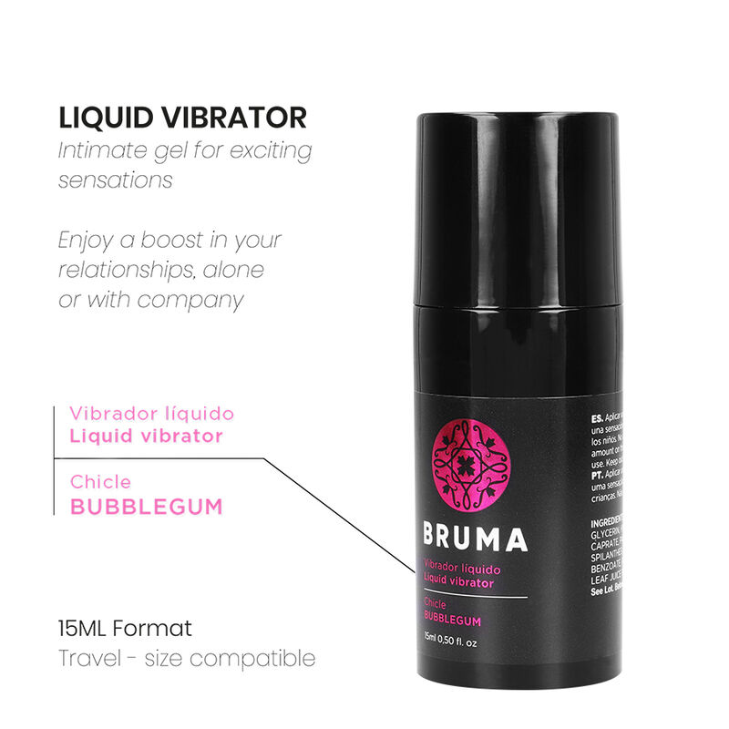 Bruma-Liquid Vibrator Ultra Sliding Bubblegum 15 ml · Afrodisiaci donna (immagine 2)