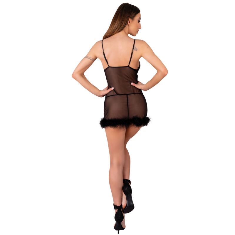 Livco Corsetti Fashion-Zerunam Set Babydoll + Tanga Nero · Lingerie sexy donna (imaginea 2)