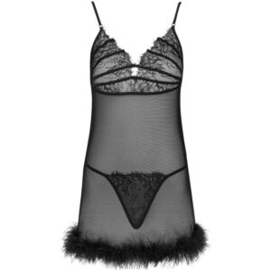 Livco Corsetti Fashion-Zerunam Set Babydoll + Tanga Nero · Lingerie sexy donna (imaginea 3)