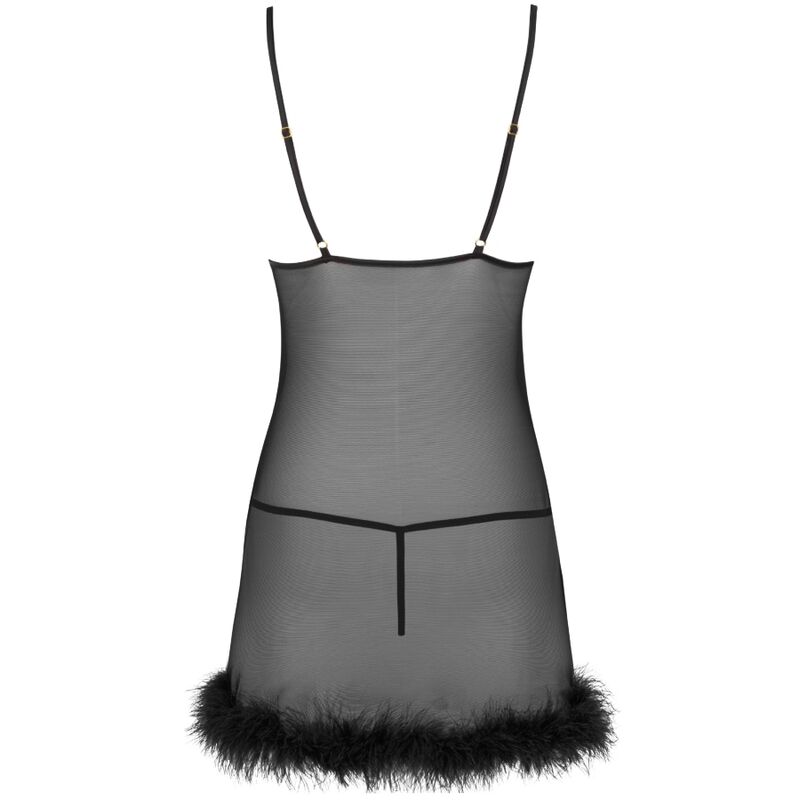 Livco Corsetti Fashion-Zerunam Set Babydoll + Tanga Nero · Lingerie sexy donna (imaginea 4)