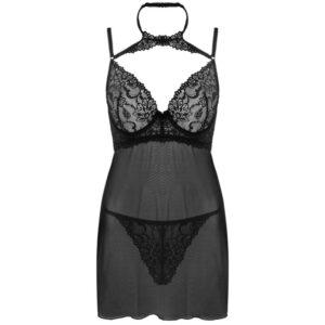 Livco Corsetti Fashion-Binella Set Babydoll e Tanga Nero · Lingerie sexy donna (imaginea 3)