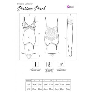 Livco Corsetti Fashion-Persinne Peach Corset, Tanga, Calze · Lingerie sexy donna (imaginea 4)
