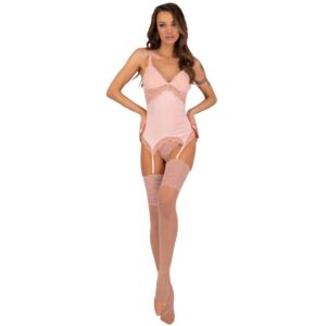 Livco Corsetti Fashion-Persinne Peach Corset, Tanga, Calze · Lingerie sexy donna