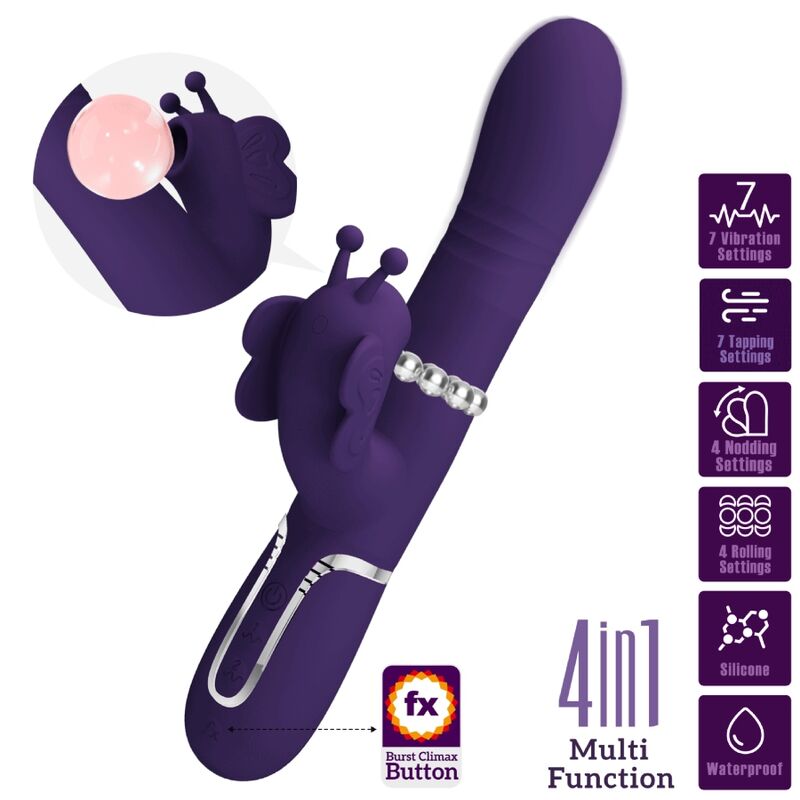 Pretty Love-Vibratore coniglio 4 in 1 con perle scorrevoli · Vibratori (imaginea 15)