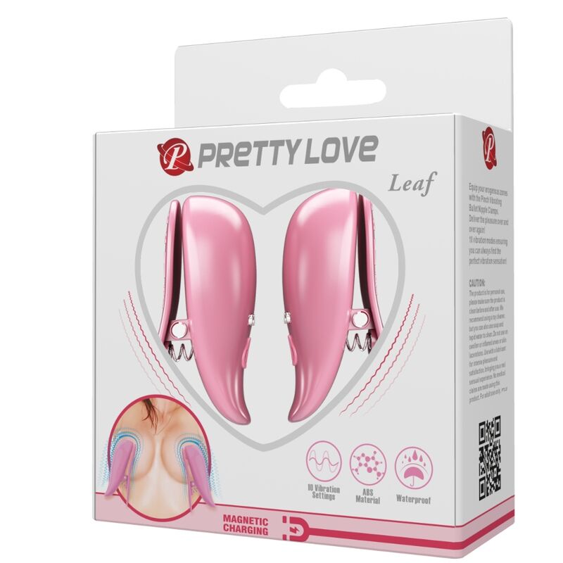 Fun Toys-Morsetti vibranti per capezzoli, Rosa-ABS, 10 velocità — PRETTY LOVE · Accessori BDSM (immagine 6)