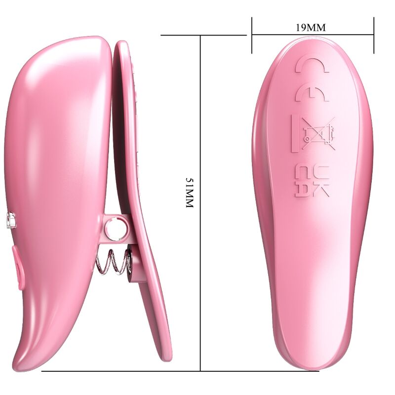 Fun Toys-Morsetti vibranti per capezzoli, Rosa-ABS, 10 velocità — PRETTY LOVE · Accessori BDSM (immagine 3)