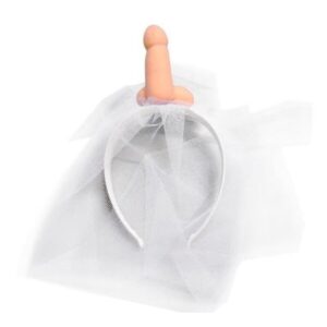 Diablo Picante-Cappello da sposa Bianco con Pene