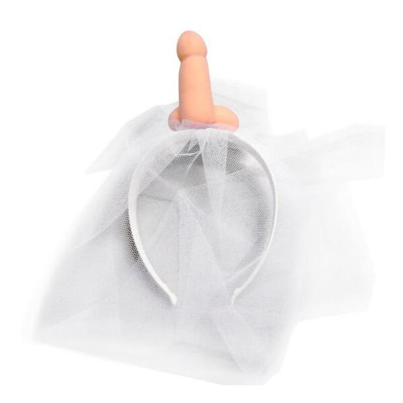 Diablo Picante-Cappello da sposa Bianco con Pene
