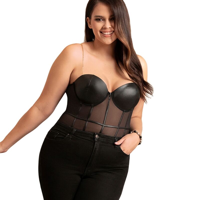 Subblime-Corpo Trasparente con catene e bretelle metalliche · Lingerie sexy donna (immagine 5)