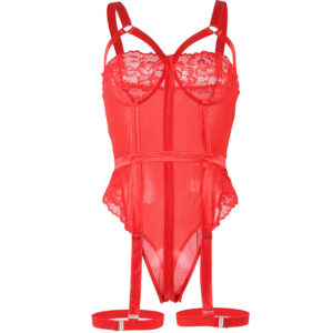 Subblime-Teddy con Dettaglio Giarrettiera sul Petto Rosso · Lingerie sexy donna (imaginea 2)