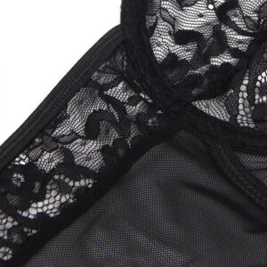 Subblime-Teddy con Giarrettiere, Pizzo e Strisce, Nero · Lingerie sexy donna (imaginea 10)