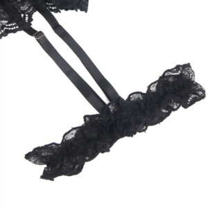 Subblime-Teddy con Giarrettiere, Pizzo e Strisce, Nero · Lingerie sexy donna (imaginea 9)