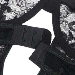 Subblime-Teddy con Giarrettiere, Pizzo e Strisce, Nero · Lingerie sexy donna (imaginea 5)