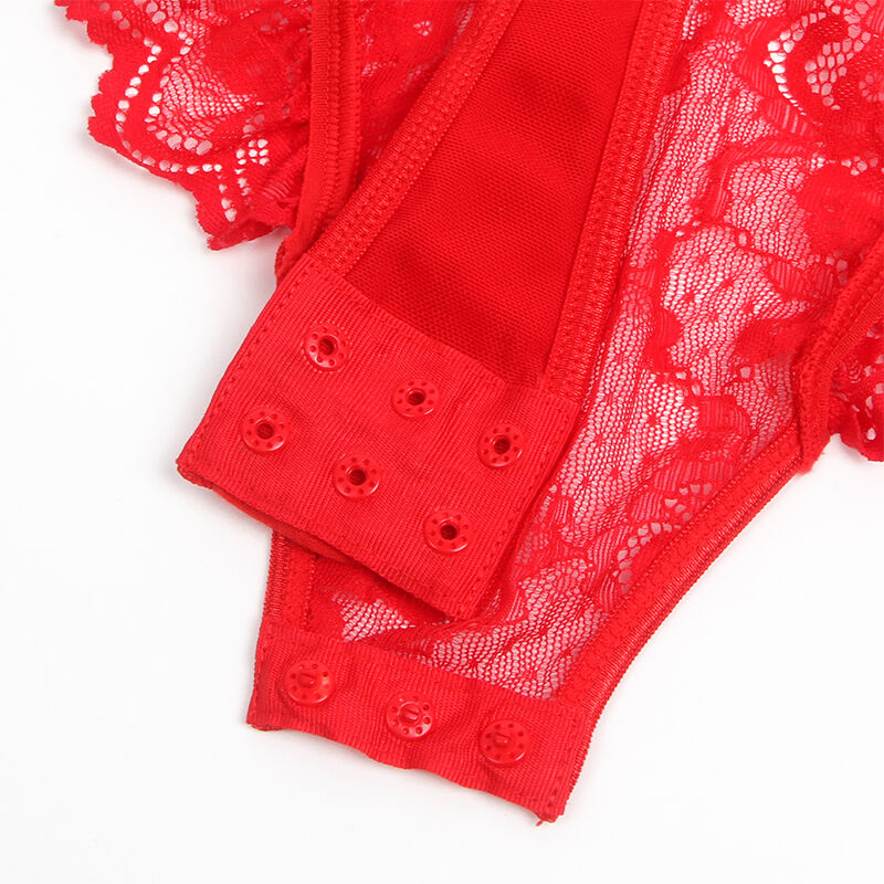 Subblime-Teddy con giarrettiere, dettaglio pizzo e bretelle Rosso · Lingerie sexy donna (imaginea 8)
