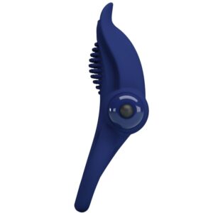 For Him-Bronson Anello fallico Doppio Vibrazione, Blu-Silicone — PRETTY LOVE · Anelli & Guaine per pene (imaginea 6)