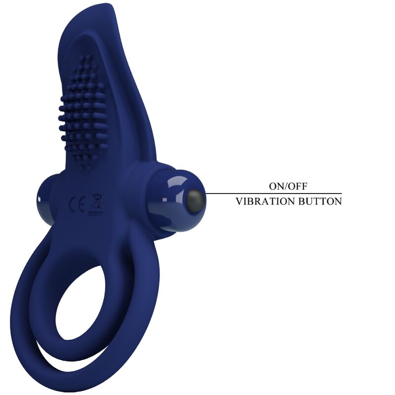 For Him-Bronson Anello fallico Doppio Vibrazione, Blu-Silicone 2 For Him-Bronson Anello fallico Doppio Vibrazione, Blu-Silicone — PRETTY LOVE · Anelli & Guaine per pene (imaginea 2)