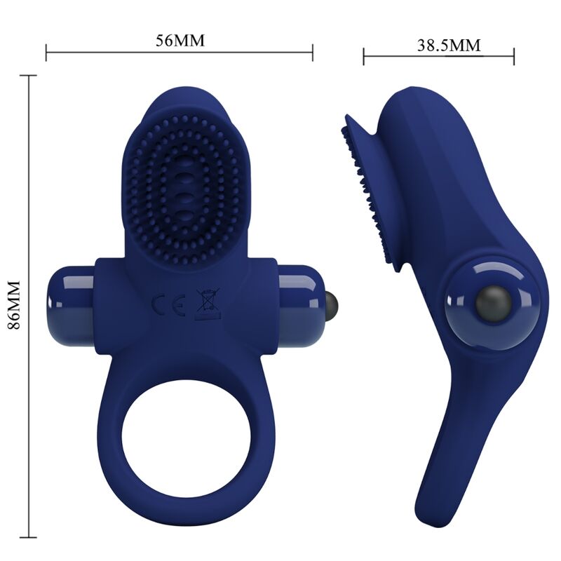 For Him-Palle Ring con vibrazione Blu-Silicone, 10 velocità 7 For Him-Palle Ring con vibrazione Blu-Silicone, 10 velocità — PRETTY LOVE · Anelli & Guaine per pene (imaginea 7)