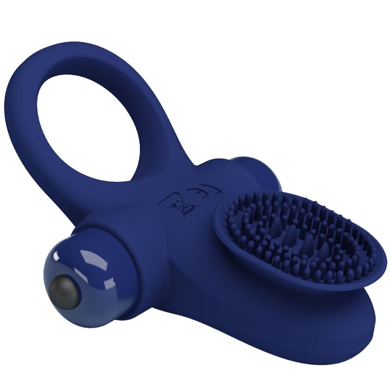 For Him-Palle Ring con vibrazione Blu-Silicone, 10 velocità 4 For Him-Palle Ring con vibrazione Blu-Silicone, 10 velocità — PRETTY LOVE · Anelli & Guaine per pene (imaginea 4)