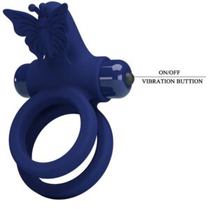 For Him-Gemelle a doppio anello con vibrazioni e stimolatore farfalla 18 For Him-Gemelle a doppio anello con vibrazioni e stimolatore farfalla — PRETTY LOVE · Anelli & Guaine per pene (imaginea 8)