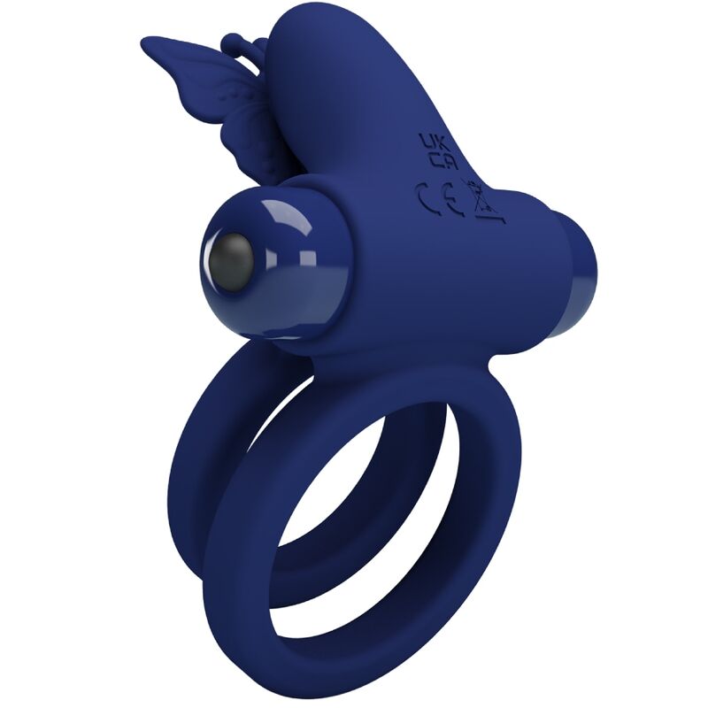 For Him-Gemelle a doppio anello con vibrazioni e stimolatore farfalla 4 For Him-Gemelle a doppio anello con vibrazioni e stimolatore farfalla — PRETTY LOVE · Anelli & Guaine per pene (imaginea 4)