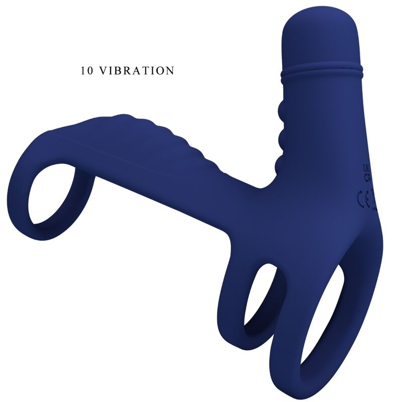 For Him-Elish Anello Vibratore con Estensione Blu-Silicone, 10 5 For Him-Elish Anello Vibratore con Estensione Blu-Silicone, 10 — PRETTY LOVE · Anelli & Guaine per pene (imaginea 5)