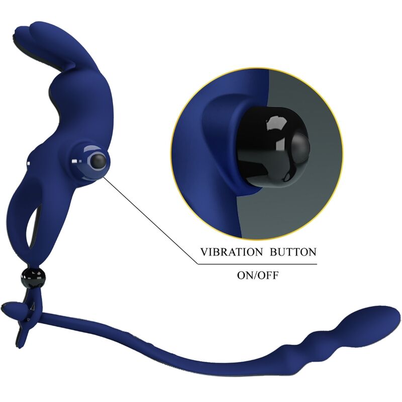 For Him-Pretty Love Anello vibratore coniglio con spina · Anelli & Guaine per pene (imaginea 10)