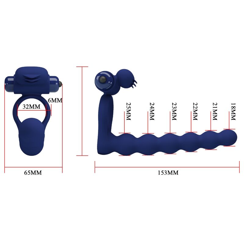 For Him-Ajmal Anello Vibratore con tappo Blu-Silicone, 10 velocità 8 For Him-Ajmal Anello Vibratore con tappo Blu-Silicone, 10 velocità — PRETTY LOVE · Anelli & Guaine per pene (imaginea 8)