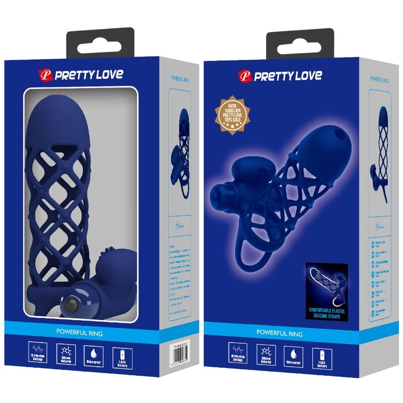 For Him-Giann Anello Vibratore con Silicone Guaina, Blu-10 3 For Him-Giann Anello Vibratore con Silicone Guaina, Blu-10 — PRETTY LOVE · Anelli & Guaine per pene (imaginea 3)