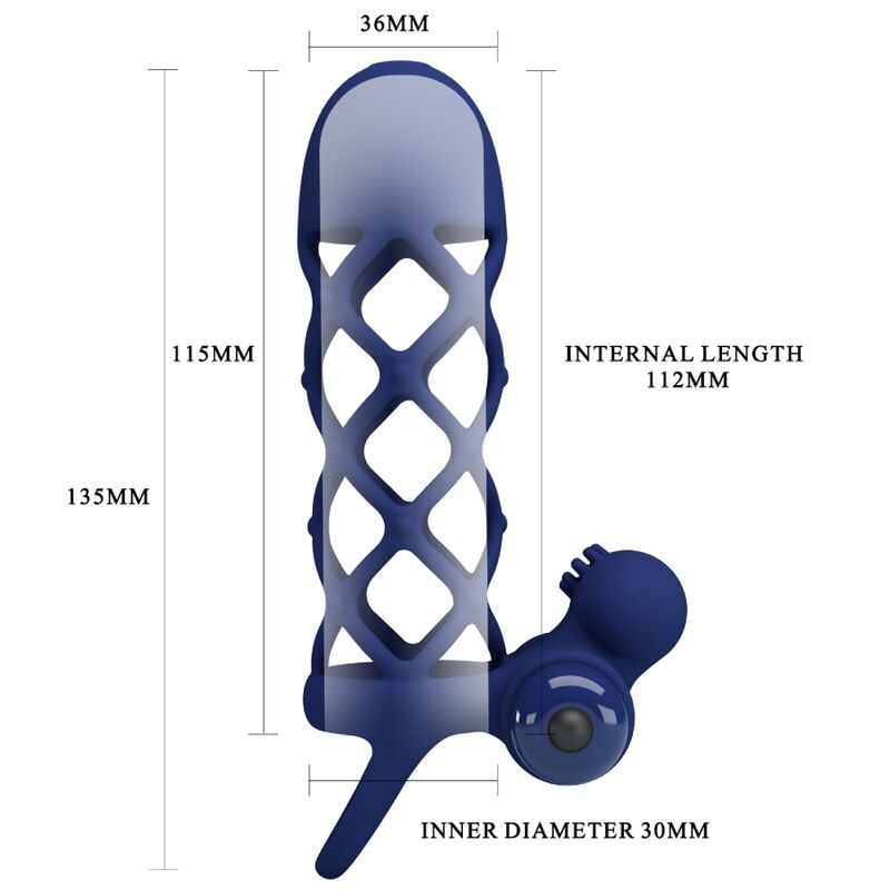 For Him-Giann Anello Vibratore con Silicone Guaina, Blu-10 2 For Him-Giann Anello Vibratore con Silicone Guaina, Blu-10 — PRETTY LOVE · Anelli & Guaine per pene (imaginea 2)