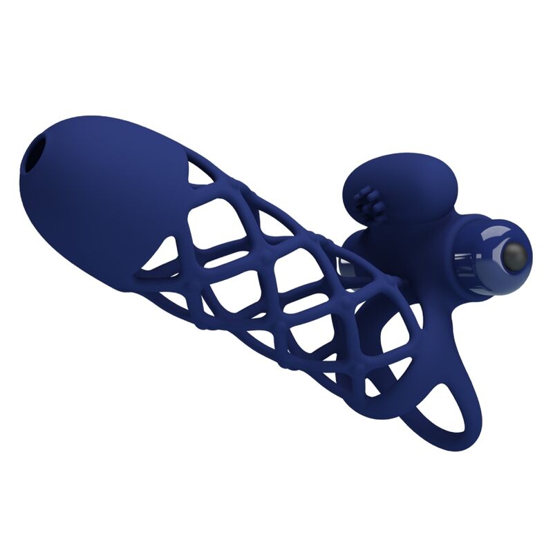 For Him-Giann Anello Vibratore con Silicone Guaina, Blu-10