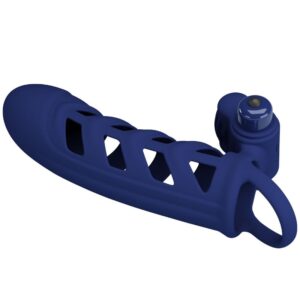 For Him-Altaf Vibrator Ring con Silicone Guaina, Blu-10