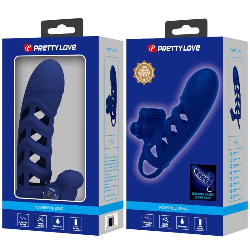For Him-Altaf Vibrator Ring con Silicone Guaina, Blu-10 7 For Him-Altaf Vibrator Ring con Silicone Guaina, Blu-10 — PRETTY LOVE · Anelli & Guaine per pene (imaginea 7)