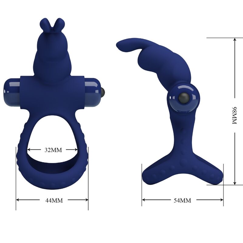 For Him-Luchito Anello Vibrante Doppio Rabbit Blu-Silicone, 10 10 For Him-Luchito Anello Vibrante Doppio Rabbit Blu-Silicone, 10 — PRETTY LOVE · Anelli & Guaine per pene (imaginea 10)