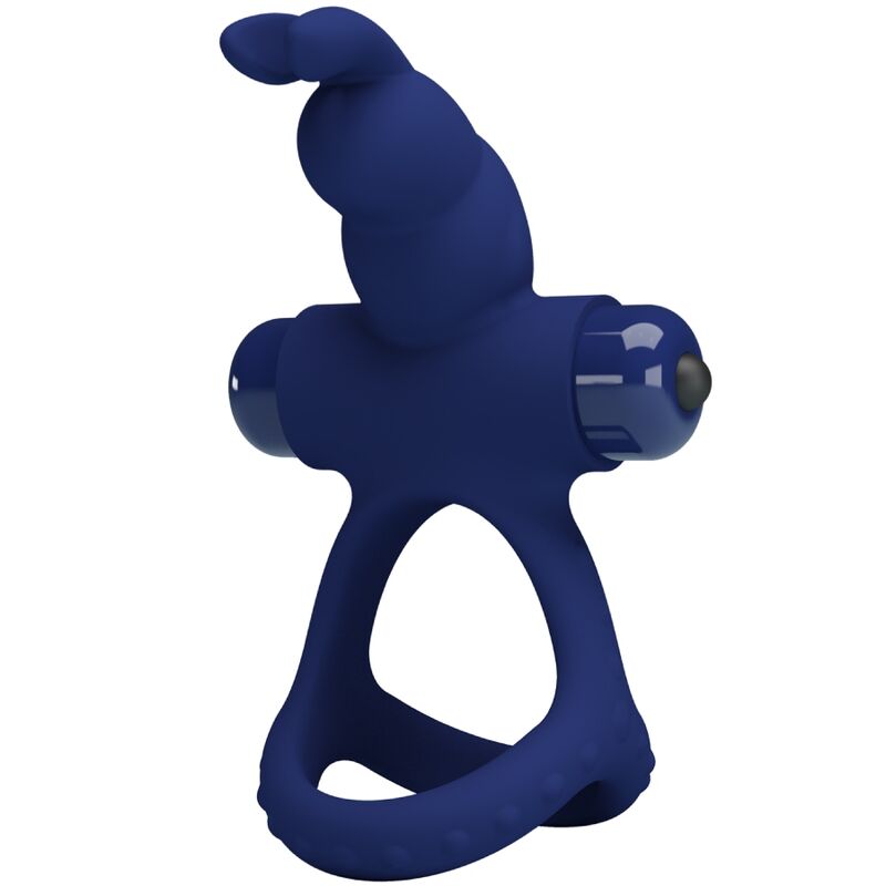 For Him-Luchito Anello Vibrante Doppio Rabbit Blu-Silicone, 10 1 For Him-Luchito Anello Vibrante Doppio Rabbit Blu-Silicone, 10 — PRETTY LOVE · Anelli & Guaine per pene