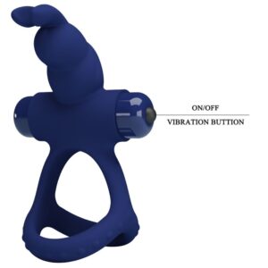 For Him-Luchito Anello Vibrante Doppio Rabbit Blu-Silicone, 10 17 For Him-Luchito Anello Vibrante Doppio Rabbit Blu-Silicone, 10 — PRETTY LOVE · Anelli & Guaine per pene (imaginea 7)