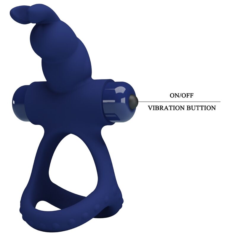 For Him-Luchito Anello Vibrante Doppio Rabbit Blu-Silicone, 10 7 For Him-Luchito Anello Vibrante Doppio Rabbit Blu-Silicone, 10 — PRETTY LOVE · Anelli & Guaine per pene (imaginea 7)