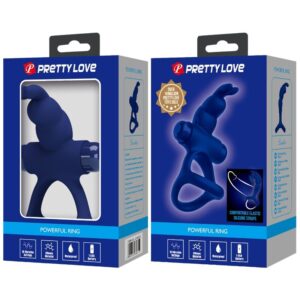 For Him-Luchito Anello Vibrante Doppio Rabbit Blu-Silicone, 10 14 For Him-Luchito Anello Vibrante Doppio Rabbit Blu-Silicone, 10 — PRETTY LOVE · Anelli & Guaine per pene (imaginea 4)